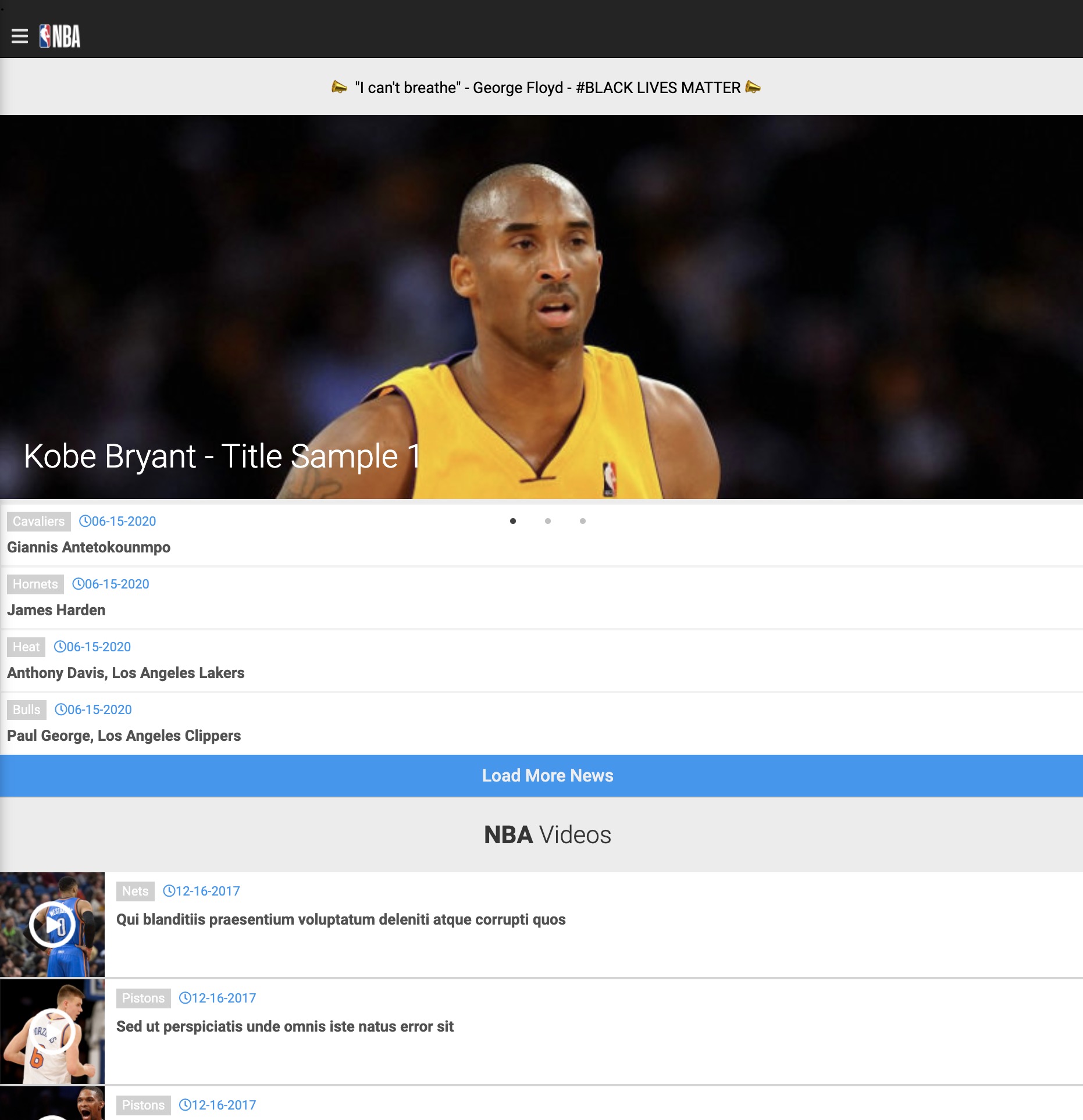 NBA App- Developed by Zayidu